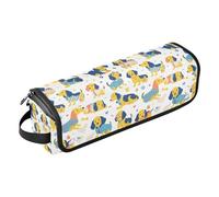 FRODOTGV Dachshund Dreams Of A Bone - Borsa da viaggio rimovibile per arricciacapelli e tappetino resistente al calore con cerniera, per ferri da stiro piatti e accessori per la cura dei capelli