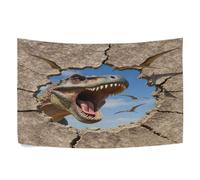 FRODOTGV Decorazione da parete, qualità durevole, 203,2 x 152,4 cm | Resistente alle rughe, modello chiaro vivido, amico del budget, come sfondo da parete, dinosauro ruggente 3D