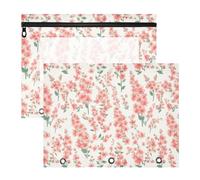 FRODOTGV Delphinium - Astuccio con tasca con cerniera, per lettere formato A4, confezione da 2, per studenti e classi