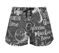 FRODOTGV Different Types Of Coffee Black Pajama Bottoms Womens Lounge Shorts for Workout Gym Running,M