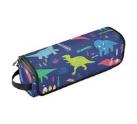 FRODOTGV Dinosauri Adventure con palme blu 2 in 1 strumenti per capelli organizer e tappetino resistente al calore impermeabile portatile aperto piatto borsa da viaggio per strumenti caldi, ferro