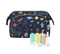FRODOTGV Disegnato A Mano Del Fumetto Stelle Pianeti Cosmonauti Cosmetici Borsa Impermeabile Viaggio Trucco Borse Donna Portafoglio, Disegnato a mano Cartoon Stars Pianeti Cosmonauts, 1 Size