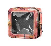 FRODOTGV Divertente borsa per il trucco in pelle trasparente con treno a vapore per ragazze e donne organizer per cosmetici da viaggio tote, Motivo Bubble Tea, 1 Size