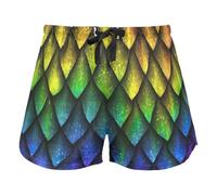 FRODOTGV Dragon Scales Reptile Skin Pajama Bottoms Womens Lounge Shorts for Workout Gym Running, S
