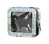 FRODOTGV Easter Day Bunny Carote eucalipto acquerello uova carino viaggio trucco borsa trasparente, 07, 1 Size