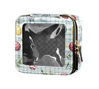FRODOTGV Easter Day Bunny Carote eucalipto acquerello uova carino viaggio trucco borsa trasparente, 18, 1 Size