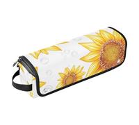 FRODOTGV Estetica Girasole Stella Bianco Strumenti Per Capelli Borsa Da Viaggio e Tappetino Resistente Al Calore Donne Grande Accessori Organizzatore per Ferri Piastre, Piastre, 16, 1 Size