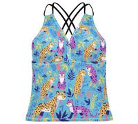 FRODOTGV Estetica Unica Bellezza Leopardo Viola Donna Tankini Top Ad Asciugatura Rapida Controllo Della Pancia Nuoto Canotte, Estetica Unica Bellezza Leopardo Viola, XS