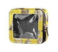 FRODOTGV Estetico nero - Capped Chickadee uccelli fiume chiaro borsa per il trucco borsa, 06, 1 Size