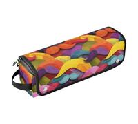 FRODOTGV Farfalla Bella borsa da viaggio marrone da donna in ferro arricciacapelli rimovibile e tappetino resistente al calore per piastre e piastre, Art Decor Baffi Pattern Retro Felice Festa del