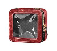 FRODOTGV Farfalle Denti di Leone Modello Farfalle Oro Impermeabile Trasparente Piccola Borsa Trucco Cerniera Sacchetti per la Cura della Pelle Cosmetici Custodia per Ragazze Donne, Texture glitter