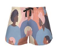 FRODOTGV Femminile Diverse faces Different Ethnicity Womens Lounge Shorts Pajama Bottoms Running Exercise Elastic Waist Drawstring,M