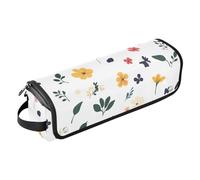 FRODOTGV Ferro arricciacapelli 2 in 1 con motivo floreale, peonie, geranio rosa e bianco, custodia da viaggio con tappetino rimovibile resistente al calore, custodia portatile per il trasporto per