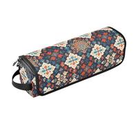 FRODOTGV Ferro arricciacapelli 2 in 1 con ricamo ape, farfalla e fiori, borsa da viaggio grande e tappetino resistente al calore con cerniera per ferri da stiro e piastre, Bohemian Mandala Pittura A