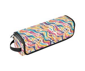 FRODOTGV Ferro arricciacapelli 2 in 1 con ricamo ape, farfalla e fiori, borsa da viaggio grande e tappetino resistente al calore con cerniera per ferri da stiro e piastre, Stampa ghepardo, 1 Size