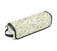 FRODOTGV Ferro arricciacapelli da donna con motivo a ramo verde oliva, custodia da viaggio impermeabile, organizer per strumenti per lo styling dei capelli e tappetino resistente al calore con