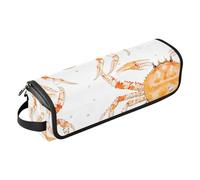 FRODOTGV Ferro arricciacapelli da donna grande 2 in 1 con custodia da viaggio e tappetino resistente al calore con cerniera, sacchetti piatti aperti per piastra e asciugacapelli, chicco granchio reale
