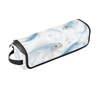 FRODOTGV Ferro arricciacapelli da donna impermeabile 2 in 1 con custodia da viaggio e tappetino resistente al calore con cerniera, organizer per accessori per ferri da stiro, piastre, Sweet Gardenia