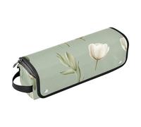 FRODOTGV Ferro arricciacapelli da donna impermeabile 2 in 1 con custodia da viaggio e tappetino resistente al calore con cerniera, organizer per accessori per ferri da stiro, piastre, Sweet Gardenia