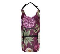 FRODOTGV Fiori di primavera Borgogna Sling Portaborraccia Portatile Coulisse Zaino con Portabottiglie Accessori per Bottiglia d'acqua Adatto 20/24/32/4 oz Bottiglie