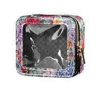 FRODOTGV Florals - Trousse per il trucco, motivo: giacinti rosa, giglio, turchese, misura piccola, 09, 1 Size