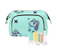 FRODOTGV Fortunate Unicorni e Stella Cosmetici Sacchetto di Trucco Caso di Immagazzinaggio Sacchetto di Viaggio Cosmetico Cerniera Delle Donne Mon, Unicorni fortunati e stella, 1 Size