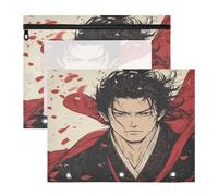 FRODOTGV Game Anime Giapponese Man Raccoglitore Sacchetti Finestra Trasparente 3 Foro Tasca per A4 Lettera di Carta 2 Pack Studenti Forniture per Ufficio