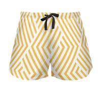 FRODOTGV Geometric Pattern Lines Rhombuses Women Workout Shorts, Pajama Bottoms Casual Esercise Yoga,M