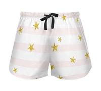 FRODOTGV Gold Glittering Stars Women Pajama Bottoms, Pantaloncini da allenamento con Pockets per Yoga Running, L