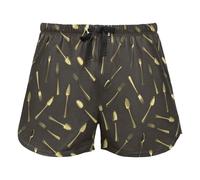 FRODOTGV Gold Spoons And Forks On Brown Background Pajama Bottoms Womens Lounge Shorts for Workout Gym Running,L