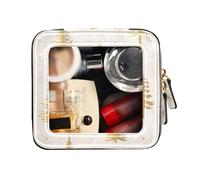 FRODOTGV Golden Conifere Alberi Silhouette Modello Trasparente Mini Makeup Bag Toiletry Bags Skin Care Bag, Modello di sagome di conifere dorate, 1 Size