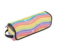 FRODOTGV Grande custodia da viaggio 2 in 1 per ferro arricciacapelli, con tappetino in ferro, organizer per ferri da stiro, accessori per la cura dei capelli, bandiera arcobaleno con glitter Lgbt