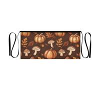 FRODOTGV Grazioso grembiule da cameriera, 30,5 cm, grazioso motivo disegnato a mano, per Halloween, resistente all'acqua, per uomini e donne, ristorante, Motivo autunnale marrone con funghi zucche