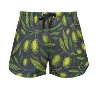 FRODOTGV Green Branch Olive Seamless Pattern Women's Lounge Shorts Pajama Bottoms Yoga Exercise Elastic Waist Drawstring,XL