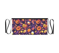 FRODOTGV Grembiule da cameriera con zucca di Halloween con cappello da strega e stelle grembiule da cameriera adulti uomini donne corto grembiule impermeabile 30,5 cm per ristorante, Ognissanti Happy