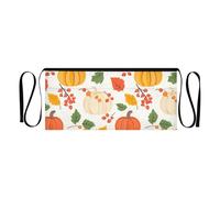 FRODOTGV Grembiule da cameriera impermeabile con illustrazione floreale per il Ringraziamento, 30,5 cm, con 3 tasche, per uomini, donne, adulti, ristorante, Foglie d'autunno Zucca e Bacche di sorbo