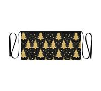 FRODOTGV Grembiule da cameriera impermeabile da 30,5 cm, con 3 tasche, da uomo e da donna, per ristorante, icone natalizie bianche e nere, Alberi Di Natale Nero Oro Glitter, Taglia unica