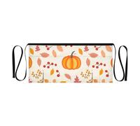 FRODOTGV Grembiule da cameriera impermeabile da 30,5 cm, con 3 tasche, unisex, per servire al ristorante, motivo divertente senza cuciture con zucche, Foglie d'autunno Zucca e Bacche di sorbo, Taglia