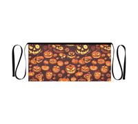 FRODOTGV Grembiule da cameriera resistente all'acqua da 30,5 cm, per donne, uomini e adulti, grembiule a vita corta per ristorante, zucca rosa e blu, giorno del Ringraziamento, Halloween zucca cartone