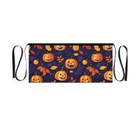 FRODOTGV Grembiule da cameriera resistente all'acqua da 30,5 cm, per donne, uomini e adulti, grembiule a vita corta per ristorante, zucca rosa e blu, giorno del Ringraziamento, Halloween, seamless