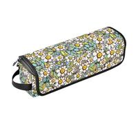 FRODOTGV Hair Tools Borsa da viaggio con sfondo floreale, fiori e foglie di camomilla, custodia da viaggio per donne, grande, custodia da viaggio per ferro arricciacapelli, piastra per capelli piatto,