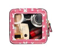 FRODOTGV Happy Easter Rabbit Bunny Peach Clear Makeup Bag Piccola borsa da toilette mini contenitori per trucco, Coniglio di Pasqua Happy Easter Bunny Peach, 1 Size