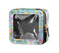 FRODOTGV Happy Easter Rabbit Carote Bowknot Daisy Egg Clear Make Up Bag, 06, 1 Size