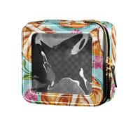 FRODOTGV Happy Easter Rabbit Carote Bowknot Daisy Egg Clear Make Up Bag, 19, 1 Size