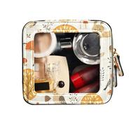 FRODOTGV Hedgehog Fox Deer Bird Orange Borse da viaggio per articoli da toeletta Mini borsa per trucco trasparente piccola borsa cosmetica per borsa, Riccio Volpe Cervo Uccello Arancione, 1 Size