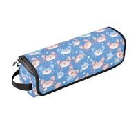 FRODOTGV Ho Pattern Funny Christmas Amber Womens ferro arricciacapelli custodia impermeabile accessori organizer e tappetino resistente al calore per piastra piastra e asciugacapelli, Granchio Blu