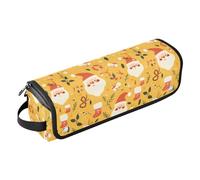 FRODOTGV Ho Pattern Funny Christmas Amber Womens ferro arricciacapelli custodia impermeabile accessori organizer e tappetino resistente al calore per piastra piastra e asciugacapelli, Ambra natalizia