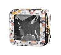 FRODOTGV Hot Dog - Borsa per il trucco trasparente senza cuciture per borsa da viaggio per articoli da toeletta contenitori cosmetici per ragazze, Carino Raccoon Wildlife Natale, Taglia unica