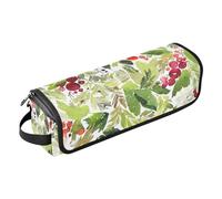 FRODOTGV Hot Hair Tools Borsa da viaggio a doppio strato Custodia da viaggio Organizzatore portatile per ferro piatto Strumenti caldi e accessori per la cura dei capelli, acquerello motivo natalizio