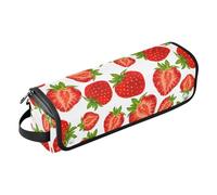 FRODOTGV Hot Hair Tools Borsa da viaggio portatile da viaggio essenziale e tappetino resistente al calore, fragola personalizzata da giardino per ferro arricciacapelli, piastra per capelli piatto,